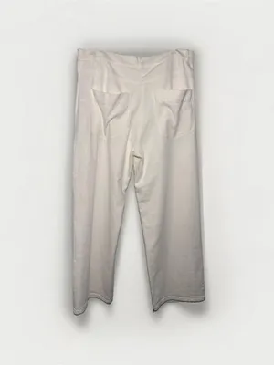 WJ Martin Roberta White Wide Leg Denim Pants Cotton Linen Blend NWT Sz 46 US 10 thumbnail 5