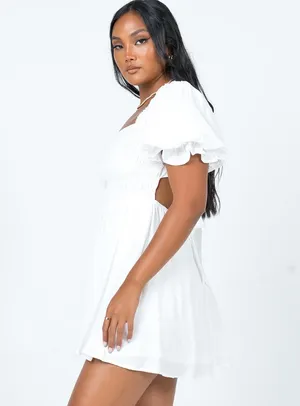 Princess Polly Dani Mini Dress in White thumbnail 4
