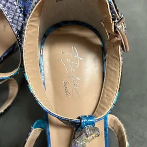 Thalia Sodi Blue and Black Strappy Heels thumbnail 5