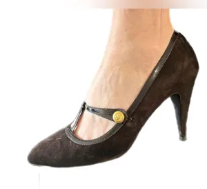 Coach T-Strap Heels Brown Suede size 10 thumbnail 2