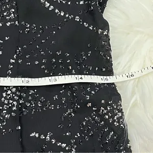 CFTC Studio Vintage 80’s Black Silk Beaded Evening Top M thumbnail 9