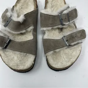 BIRKENSTOCK Arizona Shearling in Iron grey & Natural sz 36 L 5 thumbnail 4