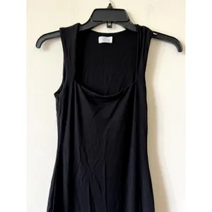 Oh Polly Ainslee Modal Square-Neck Bodycon Midi Dress in Black Size 4 thumbnail 6