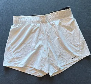 Nike White Dri-Fit Sports Shorts thumbnail 1