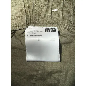 Uniqlo Green High Rise linen blend Pull On shorts Waist 28-29” #774 thumbnail 2