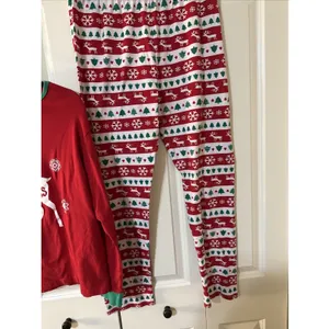Women's Family‎ Feelings Reindeer Christmas Pajama Pant Set Size Large Red thumbnail 3