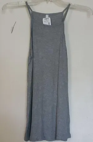 High neck ribbed tank top Gray Size M thumbnail 4