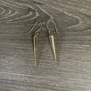 Melinda Maria Drop Pyramid Dagger Earrings 14K Gold Plated thumbnail 4