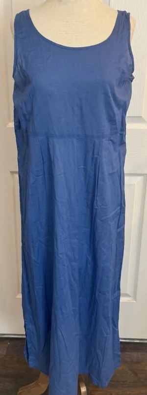 Vtg April Cornell Maxi Dress Sz Small Cornflower‎ Blue Prairie Cottagecore Fairy thumbnail 1