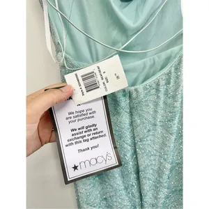 B Darlin Gown Size Small Green Mint Open‎ Back Side Slit Spaghetti Strap thumbnail 6