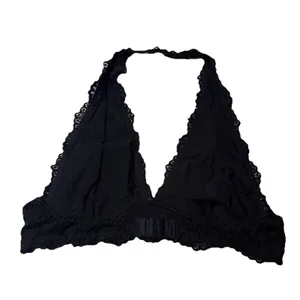 Unbranded Black Lace Halter Neck Bralette Size Medium Back Closure thumbnail 2