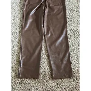 Isaac Mizrahi Live Women's‎ Brown Faux Croc Leather Slim Ankle Pant Size 10 thumbnail 7