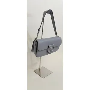 COACH Morgan CL461 Grey Mist Pebble Leather Shoulder Bag Silver Hardware thumbnail 3