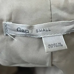 GAP Beige Long Sleeve Mock Neck Belted Double Breasted Trench Coat Jacket Size S thumbnail 4