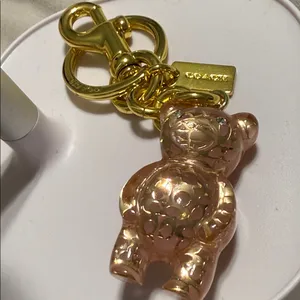 Coach Resin Gummy Bear Bag Charm Gold and Pink. Perfect for Coach Collectors! thumbnail 9