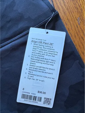 Lululemon Align High Rise 28” Heritage Camo Deep Coal Black Size 8 NWT thumbnail 4