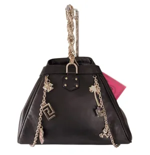 Versace For H&M Black Leather Charms Hobo Bag thumbnail 1