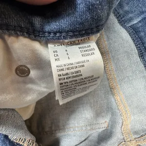 American Eagle Jeans Womens 6 Blue Curvy Super High Rise Flare Rips Festival thumbnail 5