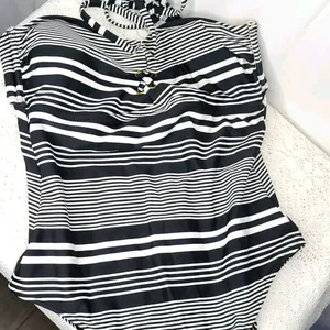 Old Navy striped one piece halter top bathing suit thumbnail 1