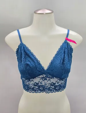 Maidenform Blue Romantic Boudoir Bridal Cottage Lingerie Feminine Lace Bra M thumbnail 1