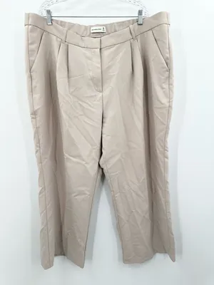 Abercrombie & Fitch Women's Light Taupe Sloane Tailored Wide Leg Pants Size 22S thumbnail 2