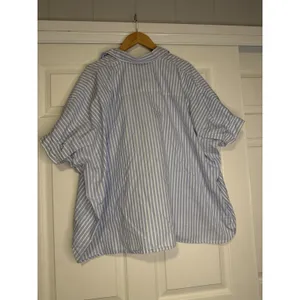 R13 Striped Button Up Shirt Blue White Dolman Oversized Boxy Top City Boy Preppy thumbnail 3