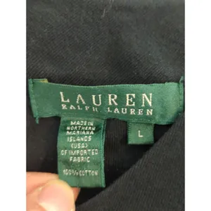 Lauren Ralph Lauren Black V-Neck Button Down Women's‎ Large Modest Preppy thumbnail 6