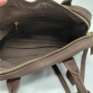 Womens Satchel Shoulder Bag Brown Croc Embossed Crossbody Handbag Work Everyday thumbnail 7