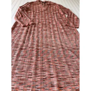Ming Wang Womens XL Space Dye Knit Maxi Dress Fall Colors Polo V-Neck Viscose thumbnail 7