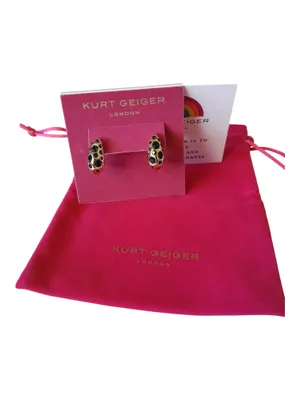 Kurt Geiger Gold Green Pave CZ Dome Hoop Earrings thumbnail 2