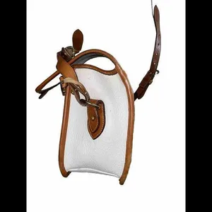 VTG Dooney & Bourke Tan/Cream/Brown Purse Signature Logo Buckle‎ Handbag thumbnail 5