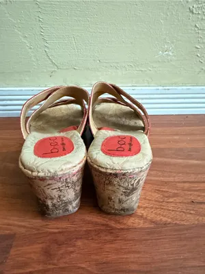 boc Red Pink Cork Wedge Slide Sandals Size 8 thumbnail 2