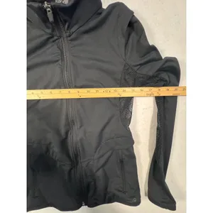Merrell Womens Black Full Zip Athletic Jacket Lace‎ Mesh Back Thumbholes Small thumbnail 8