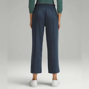 Lululemon Ribbed Softstreme Mid-Rise Wide-Leg Cropped Pant 25" True Navy thumbnail 2