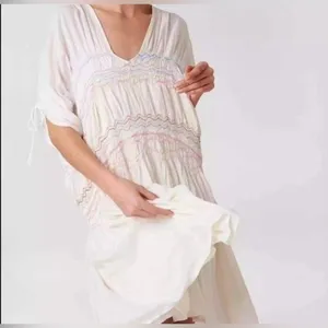 Free People Embroidered dress has peasant-style romantic, vintage-inspired Sz S thumbnail 13