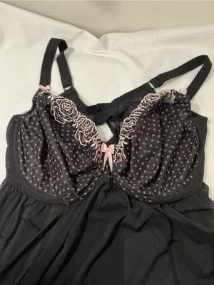 Elomi Black Bra with Pink Polka Dot Detail sexy thumbnail 2