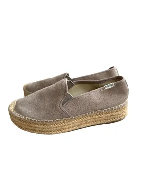 SOLUDOS Taupe Platform Espadrilles Flats Size 6.5 thumbnail 8