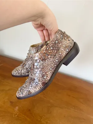 Jimmy Choo x H&M • snakeskin ankle bootie western reptile studded cowgirl thumbnail 10