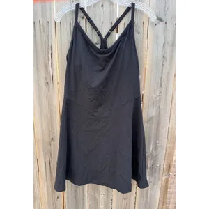 FLX $55 NEW Women's Affirmation Strappy Flounce Active Wear Dress in Black Lg thumbnail 2