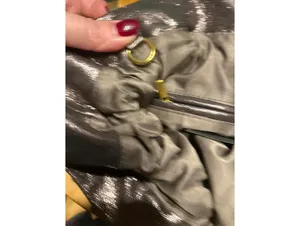 Anthropologie Brown shiny Clutch Bag, Hinge closure thumbnail 6