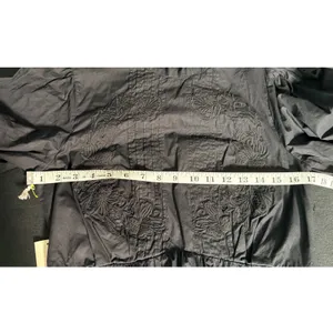 Happy x Nature NWT M Black Embroidered Cotton Open Back Tie Mini Dress Pockets thumbnail 11