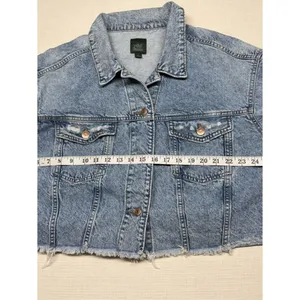 wild fable Light Blue Cropped Denim Jacket thumbnail 5
