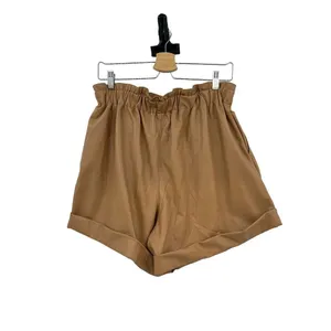 Abercrombie and Fitch Shorts Faux Vegan Leather High Waist Camel‎ Tan Size Large thumbnail 6