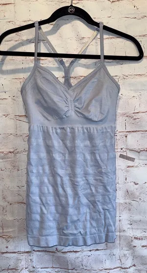 Lululemon Ebb Flow tank top Light Blue Racerback Cami 6 seamless knit adjustable thumbnail 1