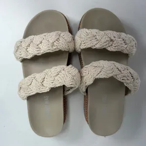 Johnny Was 6 Platform Slide Braided Rope Sandal Woven Trim Boho Festival Preppy thumbnail 7