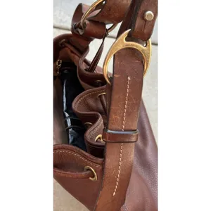 Vintage Dooney & Bourke Dark Brown Leather Drawstring Shoulder Bag Purse RARE thumbnail 10
