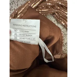 Ryanth‎ Rose Gold Sequin Cowl Neck Ruched Formal Gown Dress Size 4 NWT thumbnail 4