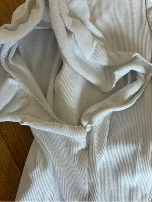 Zara Cream Ruffled Sleeve Ribbed Tank Top Womens Size Small thumbnail 4