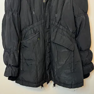 Free People We The Free Black Puffer Jacket Size Medium Black Floral Coat thumbnail 6