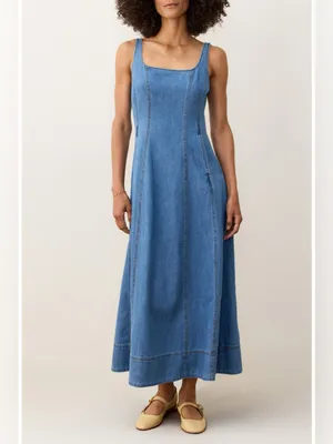 Marine Layer Roan Denim Maxi Dress in size Medium. thumbnail 2